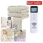 Wireless Electric Heated Blanket with 5 Heat Levels - Cozy 62x84 Sherpa Throw