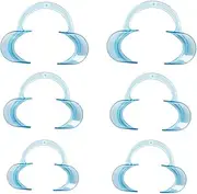 Easyinsmile Dental Cheek Retractor, 6PCS(2 Small+2Medium+2 Large) C-Shape Mouth Opener for Teeth Whitening (Blue)