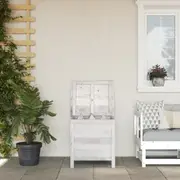 vidaXL Garden Storage Box White 50x49x56.5 cm Solid Wood Fir