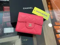 在飛比找Yahoo!奇摩拍賣優惠-☆最愛二手精品☆ CHANEL 全新香奈兒桃紅色荔枝牛皮金釦