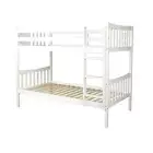 Design Square Wooden Timber Solid Pine King Single Size Bunk Bed Frame - White