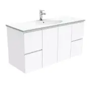 Fienza Rotondo Fingerpull 1200 Wall Hung Vanity Gloss White ROT120F