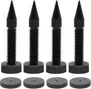 Flushbay 4 Pack Speaker Spikes Floor Protectors Adjustable Speaker Isolation Spikes M6 Black for Subwoofer CD DVD Player Turntable Recorder Chassis with Speaker Isolation Feet Pad (M6)