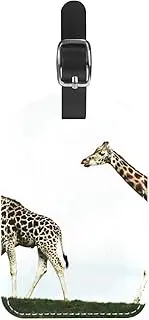 [WOSHJIUK] Luggage Tags,2 Pack Labels Suitcase Tags,African Grassland Two Giraffes,Luggage Tags Privacy Protection Travel Bag Tag