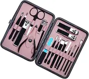 minkissy -in-one Manicure Pedicure Kit 18pcs Stainless Steel Nail Tools Nail Clippers Grooming Kit for Daily Use