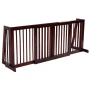 Costway 3-Panel Wooden Pet Gate Folding Dog Enclosure Freestanding Puppy Playpen Adjustable Security Fence