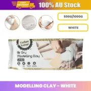 500g Modelling Clay Air Dry Non Toxic Craft Hardening Moulding Kid Adult White