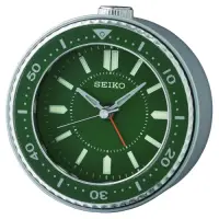 在飛比找Yahoo奇摩購物中心優惠-SEIKO 日本精工 綠水鬼 滑動式秒針 貪睡 鬧鐘(QHE