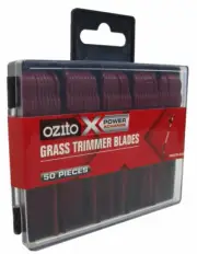Ozito PXC Grass Trimmer Blade 50 Pack Plastic Replacement Blades w/ Storage Case