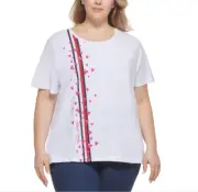 Tommy Hilfiger Heart-Print T-Shirt White Plus Size 1X 3978