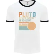 Pluto Never Forget Space Planet Astronomy Mens Ringer T-Shirt