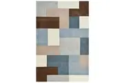 Rug Club-Designer Blocks Handmade Wool Rug-6227-Grey-160x230cm