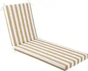 Pillow Chair Back Support for Couch Chaise Lounge Cushions Outdoor: 72 X 21 X 3 Inch Waterproof(Yellow Cabana Stripe,1 Count-80 in L x 26 in W x 3 in T)