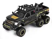 F-150 Pickup Truck Toy Refitted 6x6 Off-Road Model Truck 1/24 Scale Die-Cast Metal Toy Car ( Black)