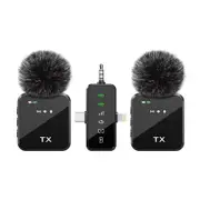 3 in 1 Microphone for iPhone, Android, Camera, Wireless Lavalier Microphone for Record Interview, Vlogs, YouTube, Tiktok