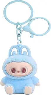 [HOCZIK] Key Chain Flocking Cartoon Monsters，Cute Kawaii Monster Key Chain Bag Charm Gift For Women, Blue