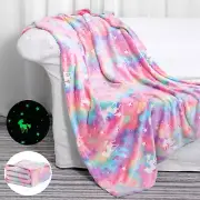 Glow in The Dark Blanket Unicorns Gifts for Girls,Girls Toys for 1 2 3 4 5 6 7 8