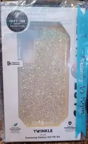Samsung Galaxy S21 FE 5G Full Phone Twinkle Case Screen Protector Gold Glitter