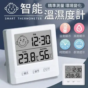 【一機多用！可立可掛】 智能溫濕度計 室內溫度計 溫濕度計 濕溫度計 室內家用 濕度計 時鐘 (3.6折)