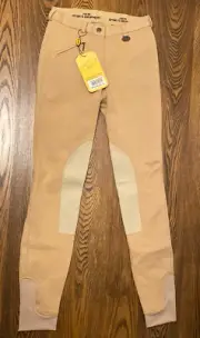 Ladies Knee Patch Deep Neutral Beige Breeches size 26R NWT