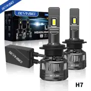 Bevinsee H7 LED Headlight Bulbs Kit Hi/Low Beam Fog Light 120W 30000LM Brighter (for: Smart)