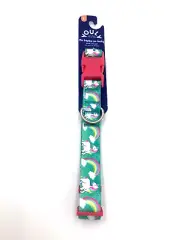 YOULY The Happy-Go-Lucky Green Unicorn Dog Collar Sz L