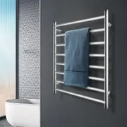 ACA 8 Bars Round Electric Heated Towel Rail Rack Warmer Wall Mounted Stainless Steel Chrome SAA