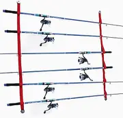 MOPHOEXII Fishing Pole Rack for Garage，Fishing Rod Holder for Wall,Rod Storage System,6 Positions，Hardware Included