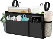 BlissTotes Bedside Caddy, Storage Organizer for Bunk Bed Dark Gray