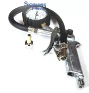 Lock on Auto Motor Truck Air Pressure Tire Inflator Pistol Dial Gauge Flex Hose