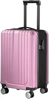 [AUSWAY] 20 Inch Carry On Suitcase Hard Shell PC Business Luggage Cabin Travel Baggage Lightweight Travel Luggage Checked Bag 4 Wheel Rolling Pink