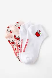 [Typo] Typo - Hello Kitty 2 Pk Of Ankle Socks - Lcn san hello kitty & strawberry (s/m) SOLID LCN SAN HELLO KITTY & STRAWBERRY (S/M)