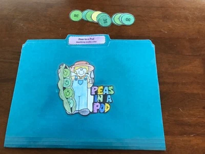 Peas in a Pod! Number Order 2nd Grade math file folder game teacher