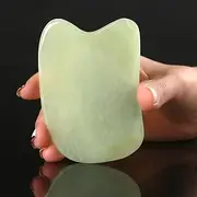 Gua Sha Scraping Massage Tool, Natural Facial Jade Guasha Stone, Thick Gua Sha Massager for Full Body Relaxing and Stress Relief - Reduce Muscles Soreness, Pain Release - Smooth Edge
