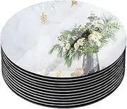 12" Round Mirror Plates, Mirror Trays, Glass Flat Mirrors, Mirror Centerpieces, Circle Mirror Candle Plates for Table Centerpieces&Wedding Decorations & Baby Shower Party, 2mm, 12 Pack