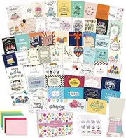 60 Unique Birthday Cards,Birthday Cards Bulk With Message Inside,5 x 7 inches Happy Birthday Cards Assortment,Assorted Birthday Cards With Envelopes and Stickers in Birthday Cards Bulk Boxed Set.