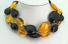 155.8gr Genuine Baltic Amber Vintage Faceted Necklace (not pressed)