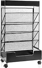 SHENMAIDAY Bookshelf Trolley with Wheels, Mobile Bookshelf, Practical Storage Rack, Book Storage Rack, Movable Trolley for Children, Students, Bedroom, Living Room, Home, School and Office (Black)