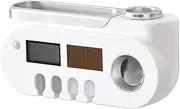 Smart Toothbrush Rack, Available in Two Styles, USB Charging and Light Energy Charging, Multiple Card Slots. Silver Upgrade