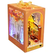 Wwxx DIY Book Nook Kit, 3D Wooden Puzzle Bookshelf Insert Decor with LED Light Brand New XH Pink