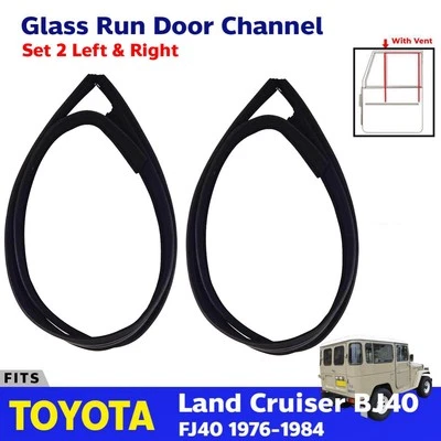 Fits Toyota Land Cruiser FJ40 FJ4X 76-84 Glass Run Channel Front Door W/Vent 7xz (for: Toyota)