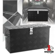 22"L Black Aluminum Trailer Pickup Truck Bed Tool Storage Box w/ Keys & Handles