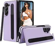 [Ysnzaq] Wallet Case for Samsung Galaxy Z Fold 6 7.6" with S Pen Holder, Shockproof PU Leather with [Card Holder] [Kickstand] Phone Case Cover for Samsung Galaxy Z Fold6.BC Purple
