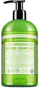 DR. BRONNER'S Organic Sugar Soap 4-in-1 Lemongrass Lime (Pump) 355ml
