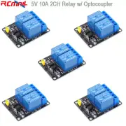 5pcs 2 Channel Relay Module 5V 10A Board Shield with Optocoupler for Arduino