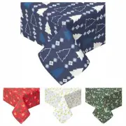 Christmas Dining Table Cover Cotton Fabric Tablecloth Square Rectangular Round