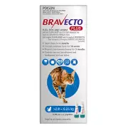 Bravecto Plus Cat 2.8-6.25kg Medium Cat Blue 2 Pk Spot On Flea Tick Treatment