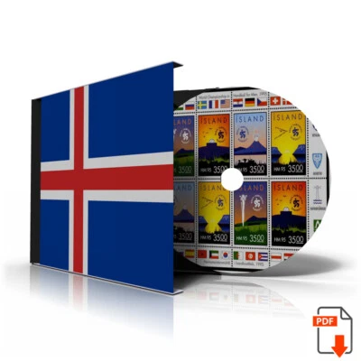 ICELAND STAMP ALBUM PAGES 1873-2011 (159 PDF color illustrated pages)