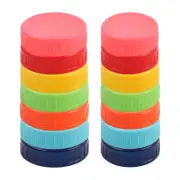 Assorted Color Mason Jar Lid Regular and Wide Mouth Mason Canning Jars 14 Pack