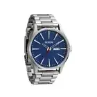 Nixon "Sentry SS" Watch (Silver/Indigo) Stainless Steel Analog Watch